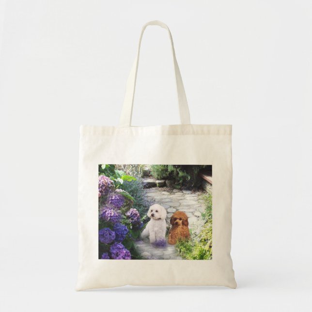 Sac fourre-tout à hortensia de caniches (Devant)