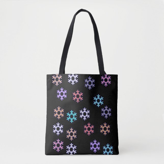 Sac fourre-tout à impression de flocons de neige f (Devant)
