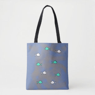 Sac fourre-tout à impression funky fish all over