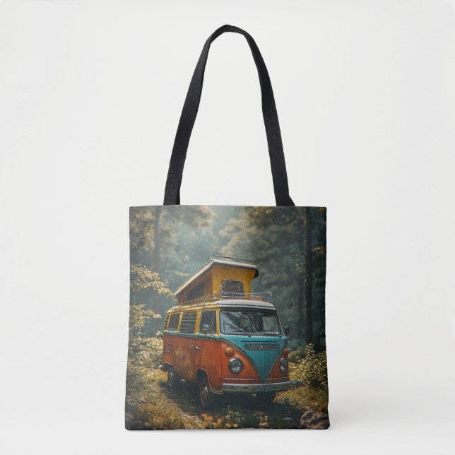 Sac fourre-tout à impression hippie van (Devant)