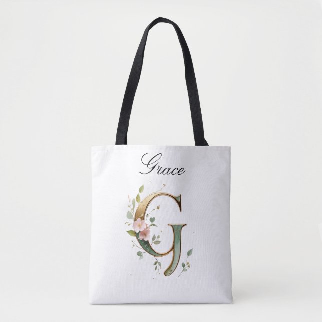 Sac fourre-tout à impression totale de lettre flor (Devant)