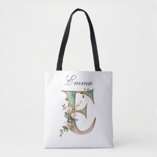 Sac fourre-tout à impression totale de lettre flor