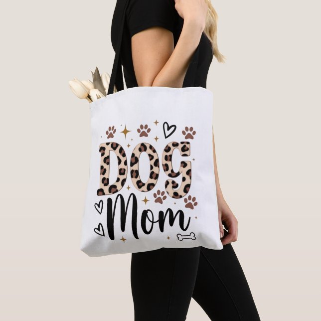 Sac fourre-tout à imprimé léopard pour maman chien (De près)
