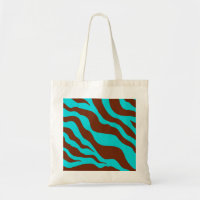 Sac fourre-tout à imprimé zèbre turquoise