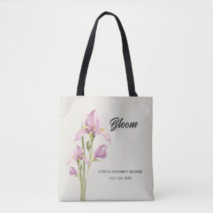 Sac fourre-tout à iris aquarellé personnalisé Fl