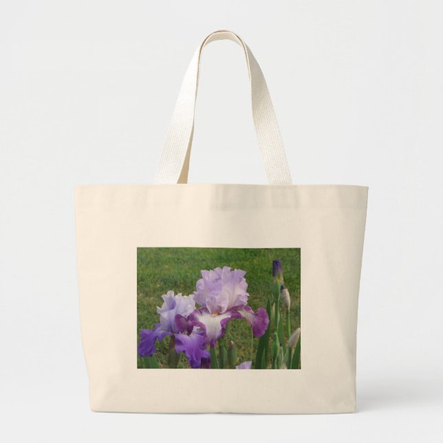 Sac fourre-tout à iris d'amusement, fleurs (Devant)