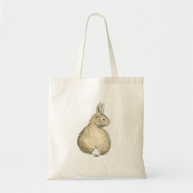 Sac fourre-tout à lapin d'aquarelle (Devant)