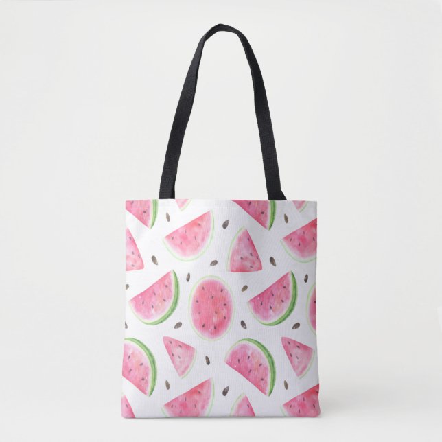 Sac fourre-tout à l'aquarelle adorable pastèque (Devant)