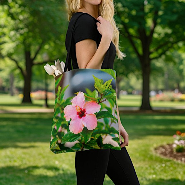 Sac fourre-tout à l'hibiscus rose (Créateur téléchargé)