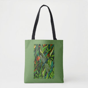 Sac fourre-tout à libellules vertes