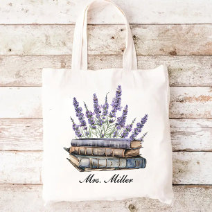 Sac fourre-tout à livre floral à la lavande person