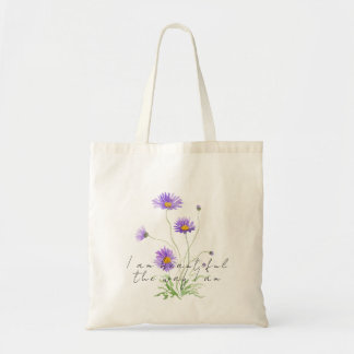 sac fourre-tout à marguerite violette peinte à la