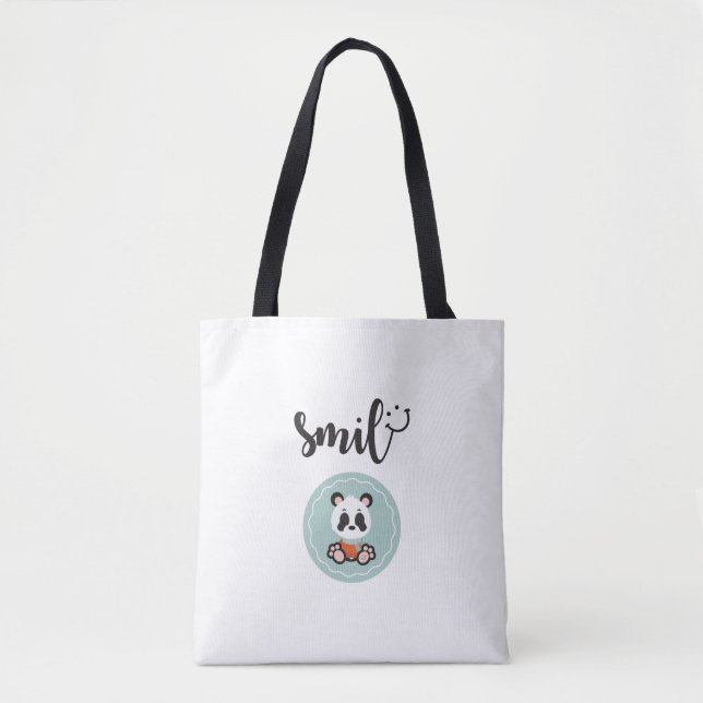 Sac fourre-tout à milieu de panda de sourire (Devant)