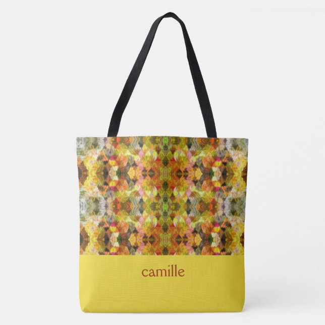 Sac fourre-tout à monogramme abstrait tendance (Devant)