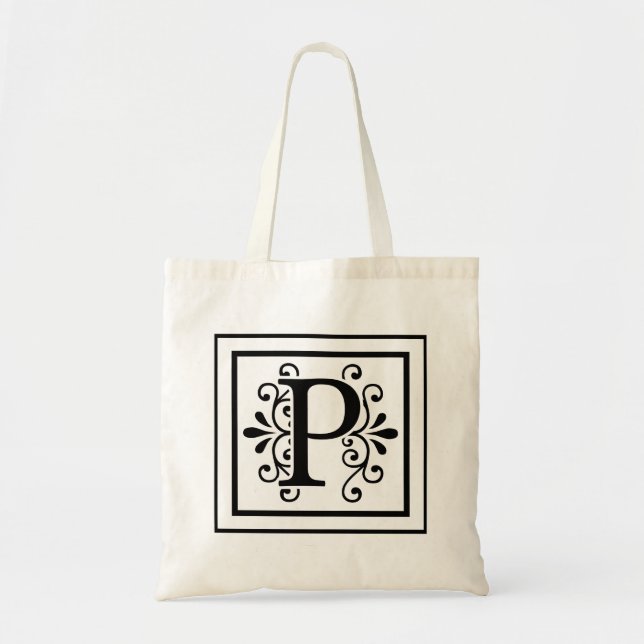 Sac fourre-tout à monogramme de la lettre P (Devant)