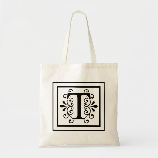 Sac fourre-tout à monogramme de la lettre T (Devant)