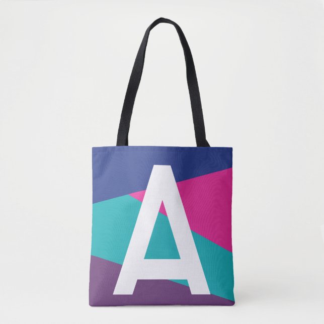 Sac fourre-tout à monogramme et blocs de couleurs  (Devant)