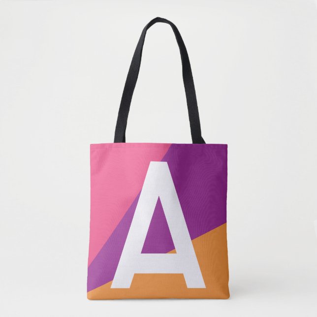 Sac fourre-tout à monogramme et blocs de couleurs  (Devant)