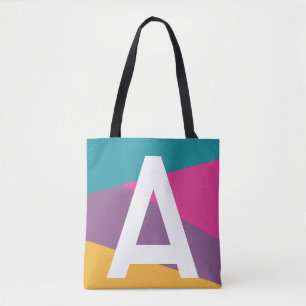 Sac fourre-tout à monogramme et blocs de couleurs 