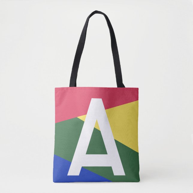 Sac fourre-tout à monogramme et blocs de couleurs  (Devant)