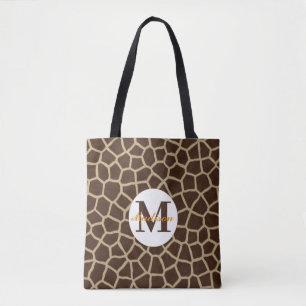 Sac fourre-tout à monogramme et imprimé girafe