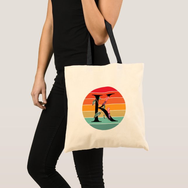 Sac fourre-tout à monogramme floral alphabet K cou (Devant (produit))
