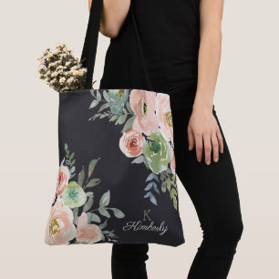 Sac fourre-tout à monogramme initial pastel vert p