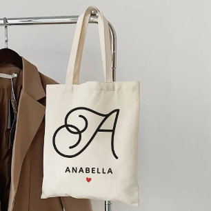 Sac fourre-tout à monogramme personnalisé, Cadeau