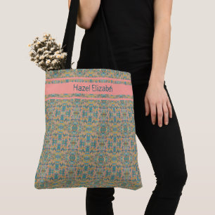 Sac fourre-tout à motif bleu paon moderne