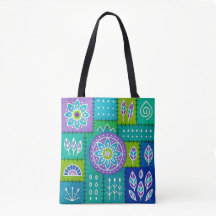 Sac fourre-tout à motif bohème fantaisiste