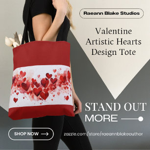 Sac fourre-tout à motif de coeur artistique pour l