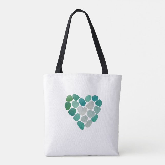 sac fourre-tout à motif de verre de mer (Dos)