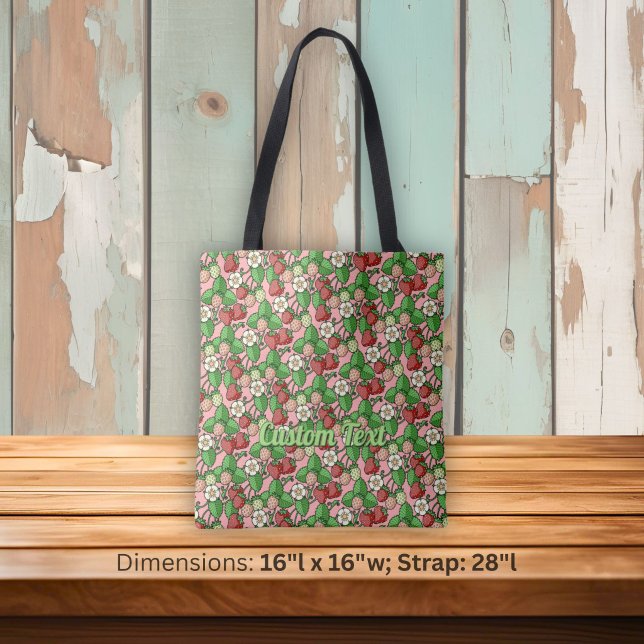 Sac fourre-tout à motif de vigne de fraise (Créateur téléchargé)