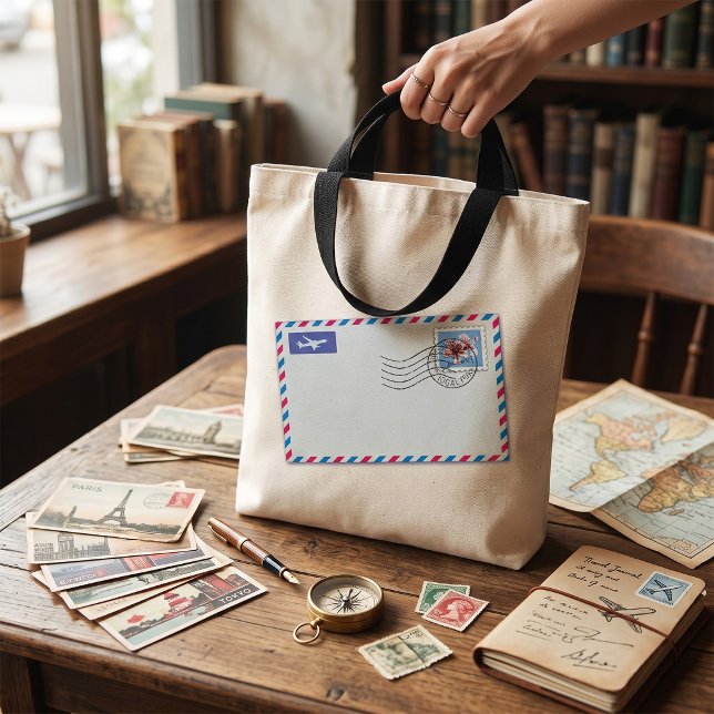 Sac fourre-tout à motif d'enveloppe de poste aérie (Créateur téléchargé)