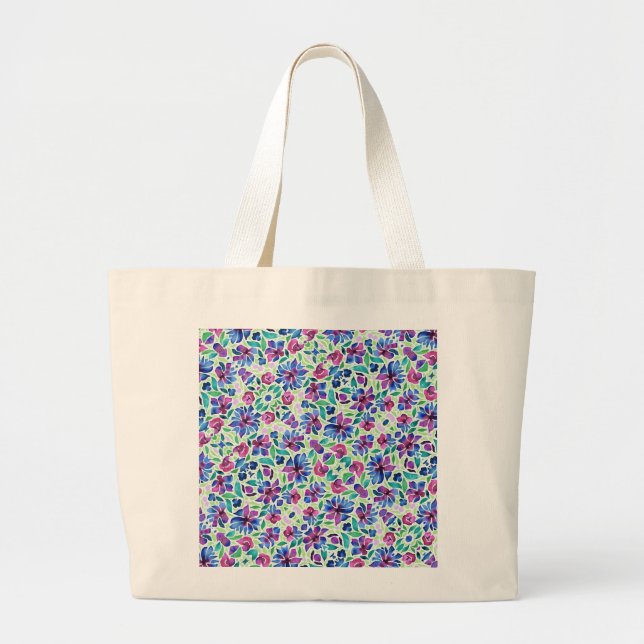Sac fourre-tout à motif floral abstrait (Devant)