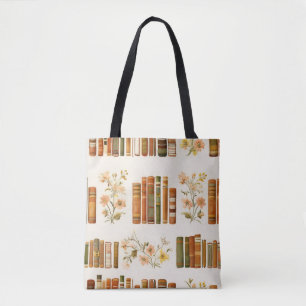 Sac fourre-tout à motif floral vintage pour livres
