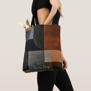 Sac fourre-tout à motif géométrique Bauhaus et nom