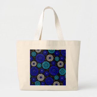 Sac fourre-tout à motif géométrique mandala bleu