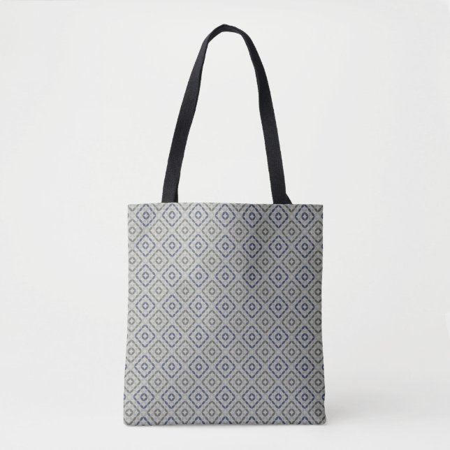Sac fourre-tout à motif gris rétro  (Devant)