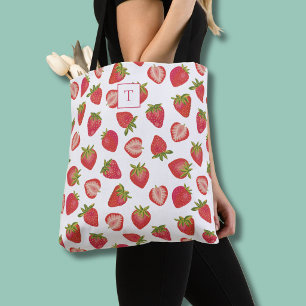 Sac fourre-tout à motif monogramme fraise