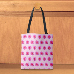 Sac fourre-tout à motif sans couture de rose rose