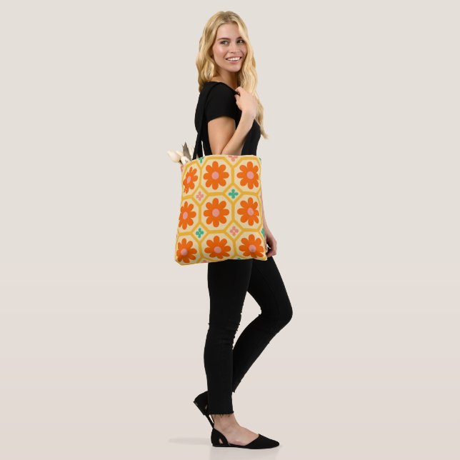 Sac fourre-tout à motifs floraux rétro (Sur le modèle)
