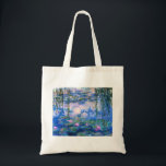 Sac fourre-tout à nénuphars de Monet<br><div class="desc">Sac fourre-tout à nénuphars de Monet. Peinture à l'huile sur la toile à partir de 1916. Monet a peint son étang célèbre de nénuphar d'une manière obsédante pendant les années finales de sa carrière, tirant l'inspiration de la lumière du soleil et son effet changeant sur l'eau et les fleurs et...</div>