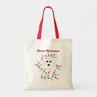 Sac fourre-tout à Noël de Bichon Frise