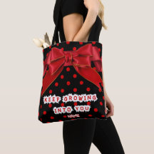 Sac fourre-tout à nœud papillon à pois rouges pers