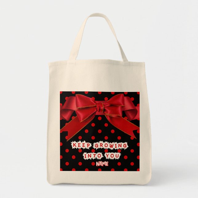 Sac fourre-tout à nœud papillon à pois rouges pers (Devant)