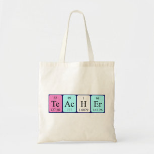 Sac fourre-tout à nom de table périodique de