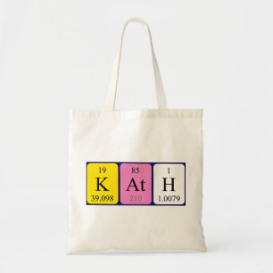 Sac fourre-tout à nom de table périodique de Kath