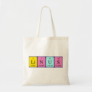 Sac fourre-tout à nom de table périodique de Lin