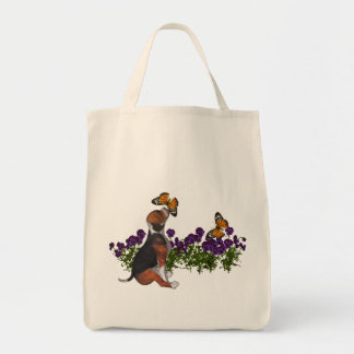 Sac fourre-tout à pensées de papillons de beagle